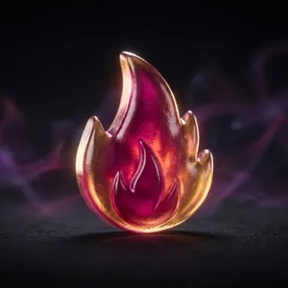 Glowing Fairy Flame gummy on dark background